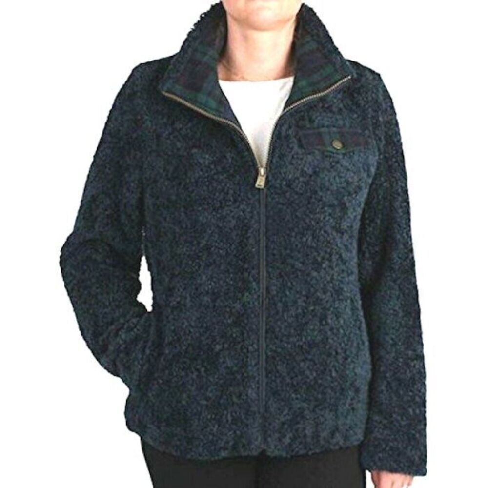 PENDLETON M Teddy Jacket NEW Sherpa Fleece Ocean Blue Full Zip Warm NWT